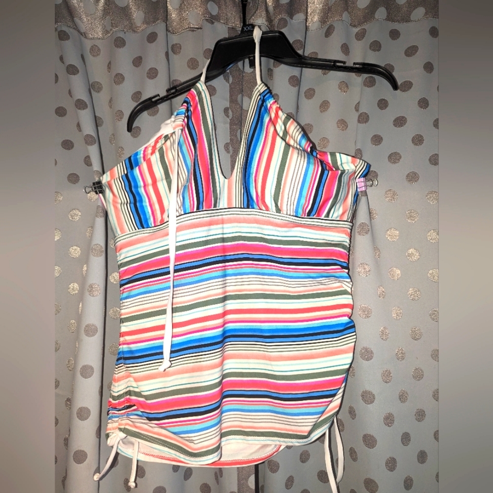 ATHENA Striped Tankini Swim Top 12